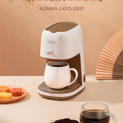 Máy Pha Cà Phê KONKA 2501M dễ sử dụng công suất 400W pha cà phê nhỏ giọt bình chứa tối đa 0.5L thời gian pha nhanh chóng thiết kế hiện đại sang trọng bảo hành 12 tháng - Hàng Nhập Khẩu