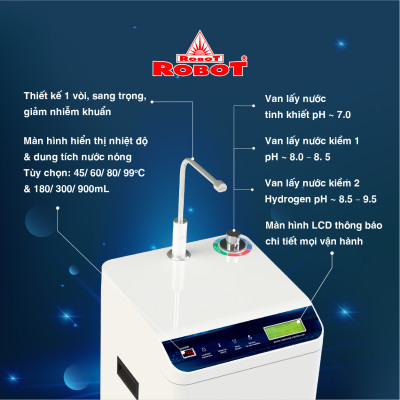 Máy Lọc Nước R.O Hydrogen Kiềm Nóng Thông Ninh ROBOT HydroMega Plus-9 - Hàng Chính Hãng