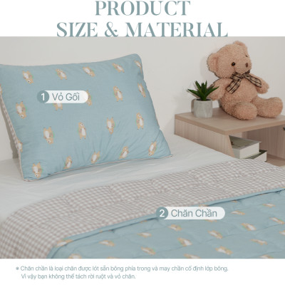 Chăn Chần Bông Arize Vải Microfiber Happy Bear 1.5x2m