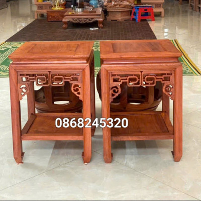 Đôn gỗ hương đá cao 40 mặt vuông 30cm để đồ đa năng