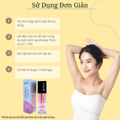 COMBO 10 Lọ Xịt Khử Mùi DEORA CLEAR Quyên Lara 50ml, Khử Mùi Hôi Nách, Ngăn Tiết Mồ Hôi