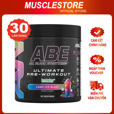 ABE Pre Workout - Applied Nutrition (30 Lần Dùng), Tăng Sức Mạnh Sức Bền, Tỉnh Táo Tập Trung Trước Tập