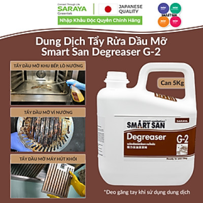 Dung dịch tẩy rửa dầu mỡ gốc kiềm Saraya Smart San Degreaser G-2 - Can 5Kg