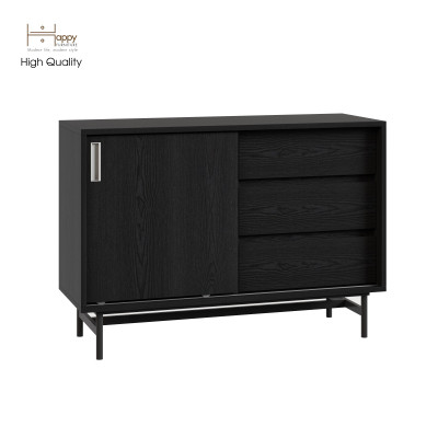 [Happy Home Furniture] LUCA, Tủ lưu trữ cánh lùa 3 ngăn kéo - Chân sắt, 100cm x 36cm x 70cm ( DxRxC), TCL_019