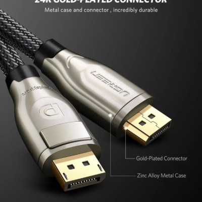 Ugreen UG30121DP107TK 3M Màu Đen Cáp 2 Đầu Displayport V1.2 cao cấp hỗ trợ 4K*2K 60GHz - HÀNG CHÍNH HÃNG