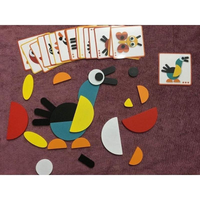 Đồ chơi thông minh bằng gỗ bộ ghép hình khối sáng tạo cho bé