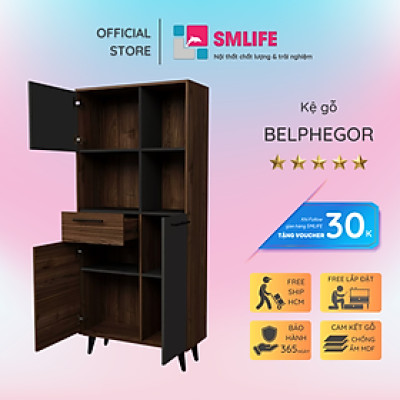 Giá sách bằng gỗ kiểu dáng nhỏ gọn SMLIFE Belphegor