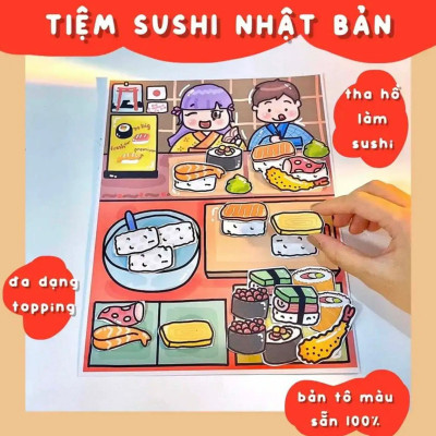 Bộ Tranh Tương Tác Cô Tiên Xanh - Tiệm Sushi Nhật Bản
