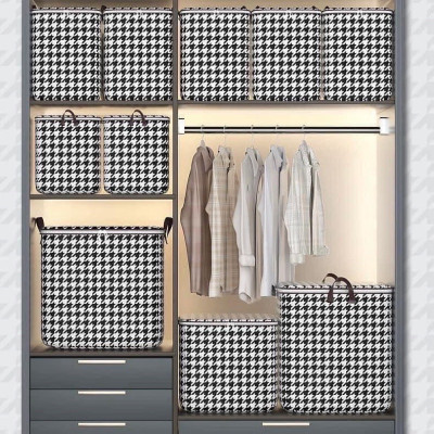 Giỏ Đựng Đồ Sọc Caro Trắng Đen – Gấp Gọn, Đa Năng,  Dày Dặn, Dùng Cho Gia Đình, Du Lịch, Dọn Nhà