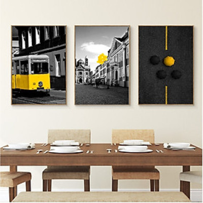 BỘ 3 TRANH TREO TƯỜNG PHÒNG KHÁCH, PHÒNG ĂN, PARI VÀNG , NHẸ NHÀNG ,SANG TRỌNG, HIỆN ĐẠI PVP-DC3023