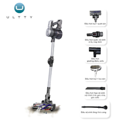 Máy hút bụi lau nhà cầm tay không dây thông minh Ultty V08 - Lực hút 24000 pascal - Hàng chính hãng