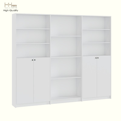 HAPPY FURNITURE , Kệ sách 4 cửa mở - CATY, KSA_080 , 240cm x 30cm x 202cm DxRxC