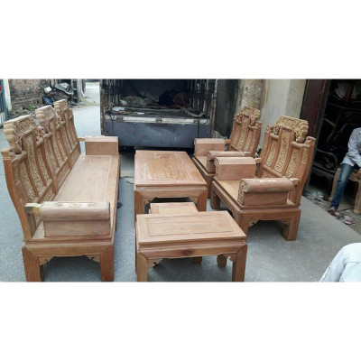 Bàn ghế gỗ phòng khách âu á kiểu như ý tay hộp gỗ lim