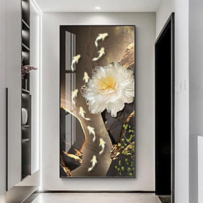 Tranh treo tường hoa cánh mỏng hiện đại trang trí decor kèm đinh