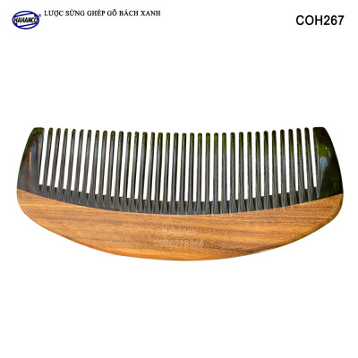 Lược sừng trâu ghép gỗ bách xanh thơm hình múi bưới (Size: S-12cm) COH267 - Có thể bỏ túi mang theo người - Chống tích điện - Ghép Răng Tăng Độ Bền Khi Chải Tóc - Chải tóc làm dịu tâm trí, đỡ căng thẳng - Giúp Tóc Suôn & Mềm Không Làm Rụng