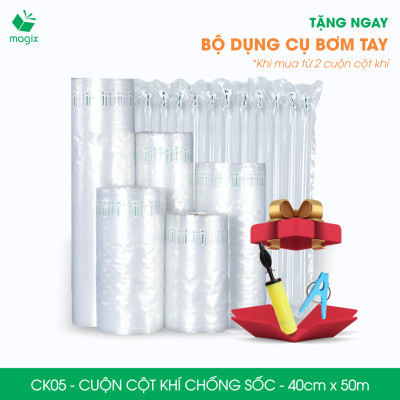 Cuộn cột khí chống sốc - 40cm x 50m - Xốp hơi, đệm hơi đóng gói hàng dễ vỡ - CK05