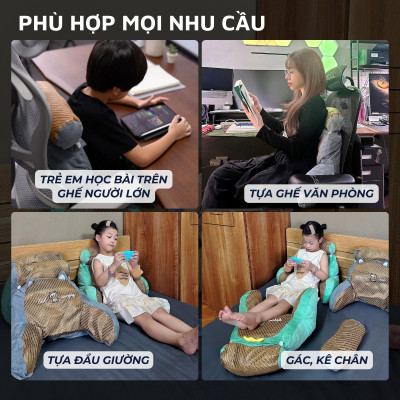 Gối tựa lưng đầu giường mây tre đan DandiHome mềm mại, tiện dụng cho mùa hè