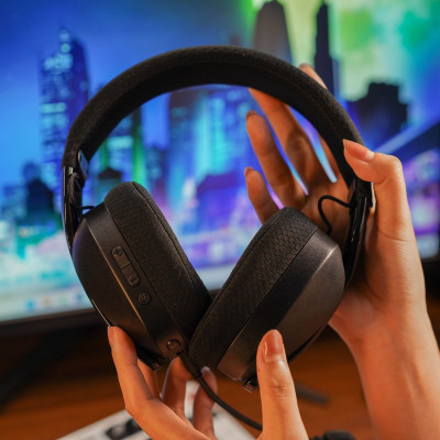 Tai nghe gaming on ear, tai nghe máy tính không dây Bluetooth chụp tai E-dra EH495W - Hàng chính hãng