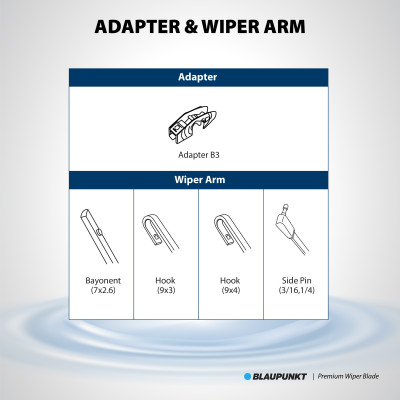 Bộ Gạt Mưa Ô Tô Blaupunkt Premium R14"/350mm, L24"/600mm Dành Cho Toyota Rush