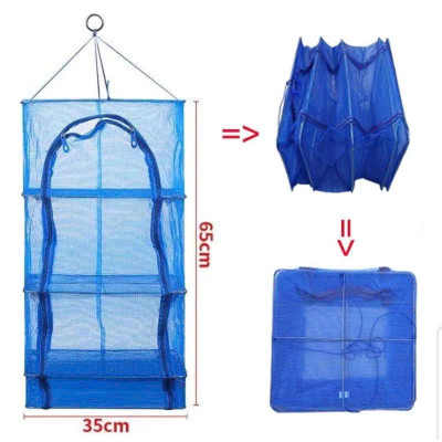 Lồng Lưới 4 Tầng Phơi  Khô Thực Phẩm  -  Lồng Phơi Thực Phẩm, Phơi Cá Khô Chống Ruồi Muỗi, Côn Trùng Bằng Lưới PE Dễ Dàng Vệ Sinh,Thu Gọn