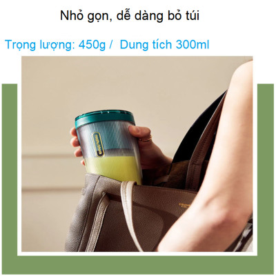 Máy xay sinh tố cầm tay Morphy Richards MR9800 công suất 50W/1A, dung lượng pin 1400mAh - Hàng Nhập Khẩu