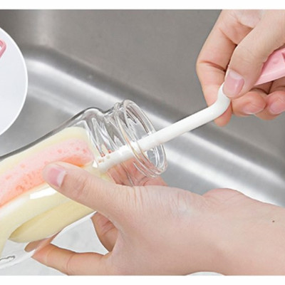 Dụng cụ cọ rửa bình Kokubo, chất liệu mút mềm giúp làm sạch nhẹ nhàng các vật dụng như cốc chai, lọ, bình mà không gây trầy xước - nội địa Nhật Bản
