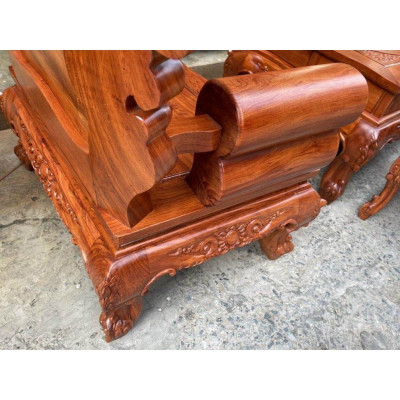 Bộ bàn ghế hoàng gia gỗ hương đá tay liền chương liền ván dày hàng VIP- Đồ Gỗ Bình Long 0388639288