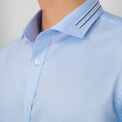 Áo sơ mi nam dài tay ALIGRO chất liệu 100% cotton , cổ bẻ dáng ôm chống nhăn Blue ALGS212