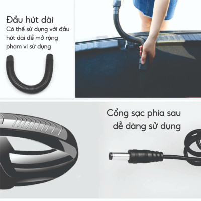 FTAKY Máy Hút Bụi Cầm Tay Không Dây Mini Cao Cấp Bản Adapter, 20000PA Hút Mạnh - Thiết Kế Không Dây Tặng Kèm Đầu Hút Hàng Chính Hãng