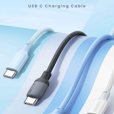 Ugreen UG15283US563TK 60W 1M hỗ trợ QC4.0 3A Cáp sạc nhanh - truyền dữ liệu 2 đầu USB-C c-c dây nhựa Màu Đen - HÀNG CHÍNH HÃNG