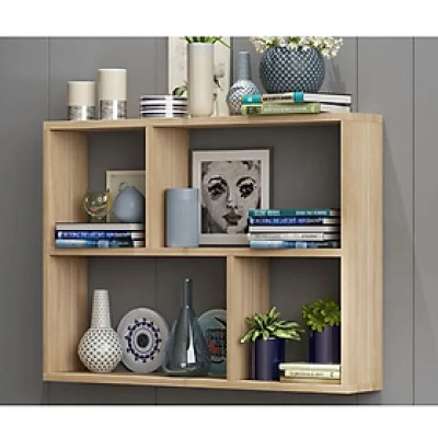 Kệ Sách Treo Tường Chữ Nhật Kết Cấu Giấu Chân Tundo CTKT07-80 KT 80 x 65 x 15cm