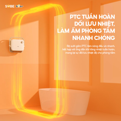 Quạt Sưởi Gốm Bear Máy Sưởi Mini Máy Sưởi Nhà Tắm Chống Thấm Nước Gió Nóng Lạnh Sử Dụng 4 Mùa Tiết Kiệm Điện DNQ-E20N1- Hàng Chính Hãng