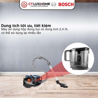 Máy Hút Bụi Có Dây Bosch BGS412000 2000W, 10A, 50Hz, hộp chứa 2,4 lít [Hàng chính hãng]