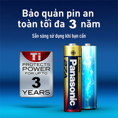 Hộp Pin kiềm Panasonic Alkaline 27A 12V LRV27A/1BPA (5 viên) - Hàng chính hãng