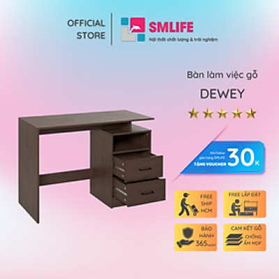Bàn máy tính gỗ công nghiệp nhỏ gọn SMLIFE Dewey