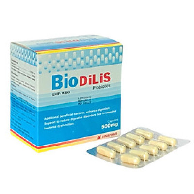 ￼Men Tiêu Hoá Dạng Viên BIODILIS  Vinaphar - Hộp 100 viên- Bổ sung lợi khuẩn , hỗ trợ tiêu chảy, táo bón, tăng cường hệ tiêu hóa