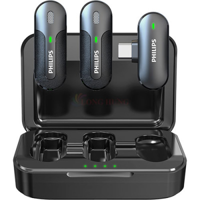 Micro không dây Wireless Lavalier Philips 2 Micro DLM9002 - Type-C - Hàng chính hãng