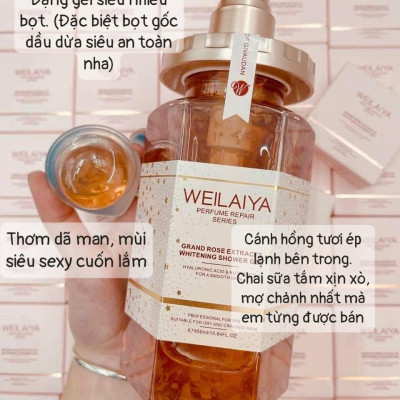 Combo  Dầu gội xả phục hồi đa tầng nấm Truffle Weilaiya hương nước hoa và Sữa tắm trắng da cánh hoa hồng Damask Weilaiya