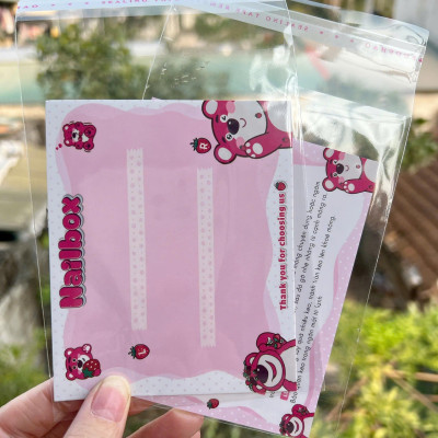 Thẻ Bìa Dán Nailbox Siêu Xinh Kèm Túi Dày Dặn Và HDSD, Tag Nail Box Hình Gấu Hồng, Mây Trắng, Nail Art Sang Trọng Và Hạn Chế Thấm Nước cho bé gái