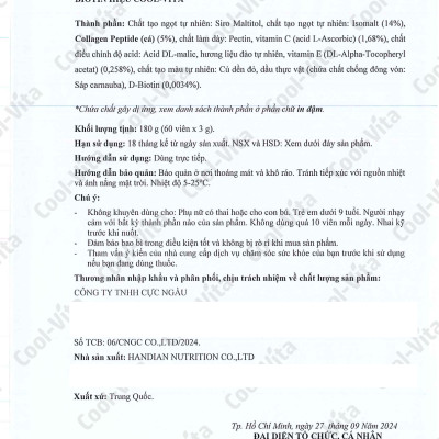 Kẹo Dẻo Collagen Hỗ Trợ Trẻ Hóa Sáng Da - Cải Thiện Sức Khỏe Tóc Móng Vị Đào Kết Hợp Biotin, Vitamin C & Vitamin E Coolvita (60 viên x 3g)/hộp