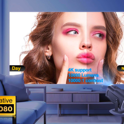 Máy Chiếu WiFi Android Di Động P30M 4K Wifi 6 Bluetooth 5.0 Kết Nối Điện Thoại Máy Tính Xem Trực Tiếp Bóng Đá Youtube