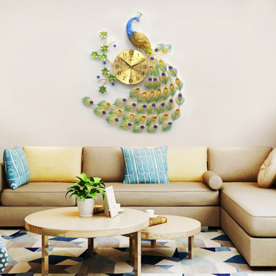 Đồng Hồ Treo Tường Trang Trí Đẹp Con Công S-A68 chim khổng tước độc lạ 3d cỡ lớn nghệ thuật phù hợp cho phòng khách, phòng ngủ