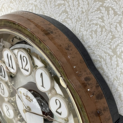 Đồng hồ treo tường RHYTHM 4MH828WD23 - Nâu , Kích thước 38.5 x 38.5 x 11.5cm (Magic Motion Clocks)