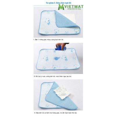 Combo 3 tấm lót chống thấm cho bé Vietmat mềm êm, thoáng mát, không nóng, không sột soạt, giặt máy