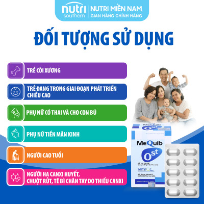 Vitamin D3 K2 MK7 MenaQ7 Và Canxi MEQUIB OST - Hỗ Trợ Tăng Cường Hấp Thu Canxi, Tăng Trưởng Chiều Cao và Phòng chống loãng xương (hộp 60 viên)