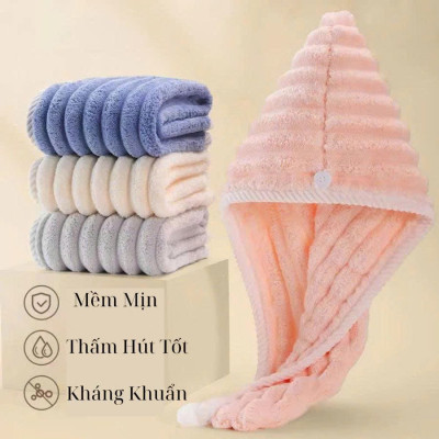 Khăn/Mũ Quấn Tóc Cao Cấp – Thấm Hút Nhanh, Bảo Vệ Tóc Khỏi Hư Tổn