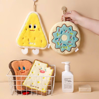 Set 4 Khăn Lau Tay Thấm Hút Tốt Họa Tiết Bánh Mỳ Phô Mai Cute - Khăn Mềm Mịn, Thấm Hút Tuyệt Vời - HÀNG CHÍNH HÃNG MINIIN