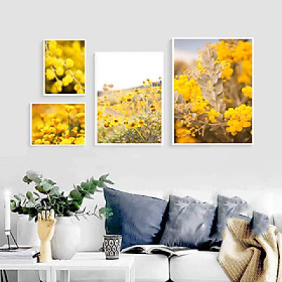 Bộ tranh treo tường kim sa hoa vàng 3 BINBIN KA271/TẶNG KÈM ĐINH 3 CHÂN