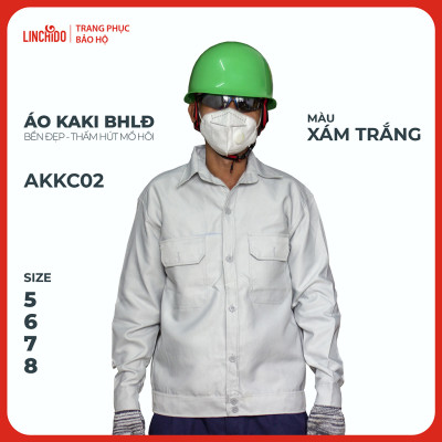 Áo kaki Bảo Hộ Lao Động Chất Liệu Thấm Hút Mồ Hôi Thoáng Mát Bền Đẹp - Mã AKKC02