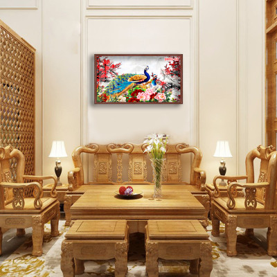 D803 01 Tranh kính Chim Công (được chọn mẫu)